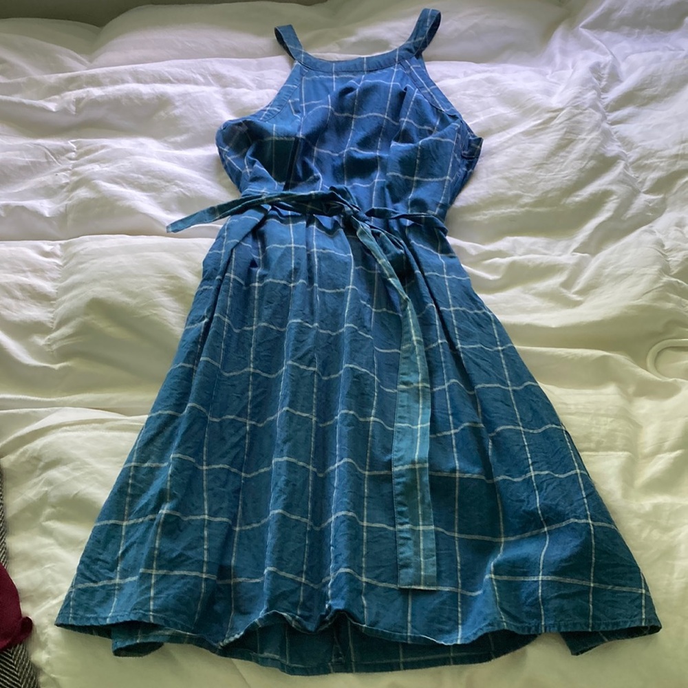 A New Day sleeveless halter jean dress